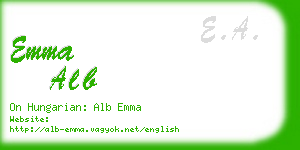 emma alb business card